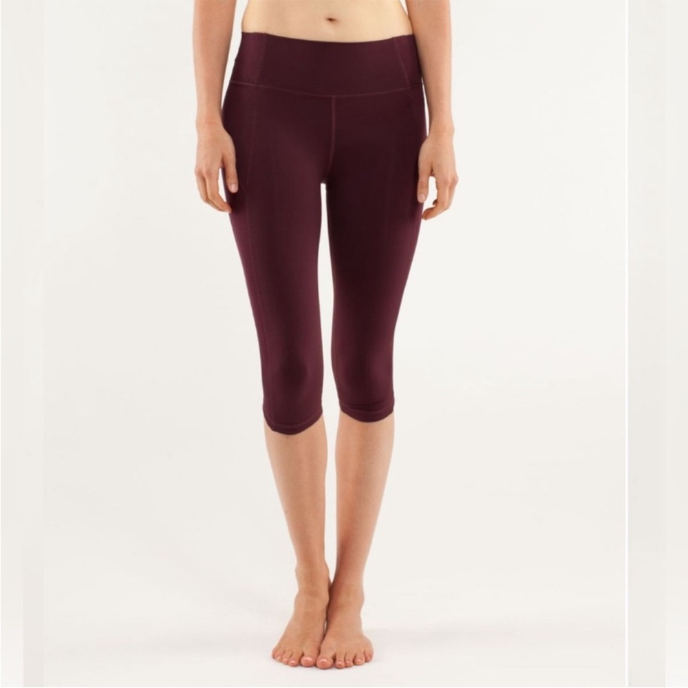 lululemon Burgundy Cropped Leggings